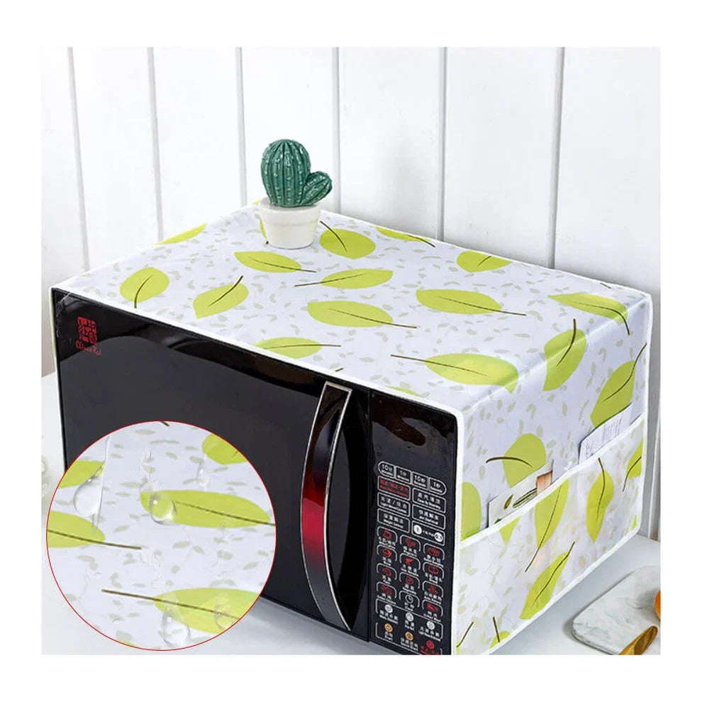 Fridge + Microwave Oven Cover Top with Storage Pockets – Dustproof & Washable
