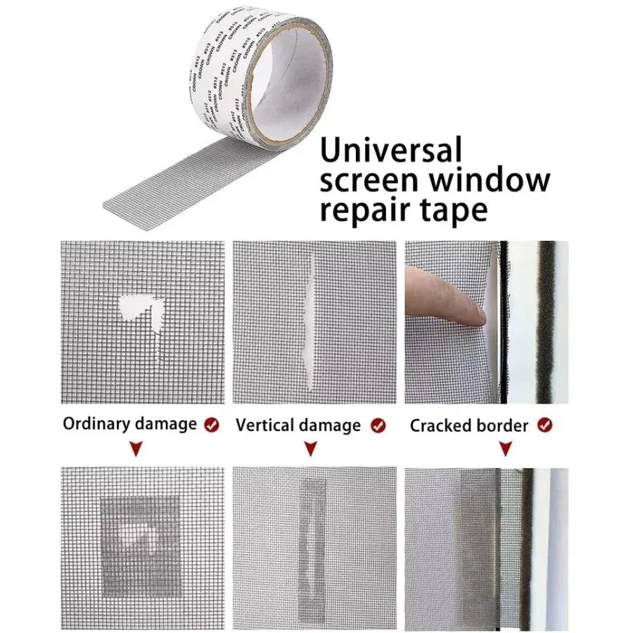 Mesh Roll Tape | Self-Adhesive Window Screen Repair Patch | Anti-Insect Fiberglass