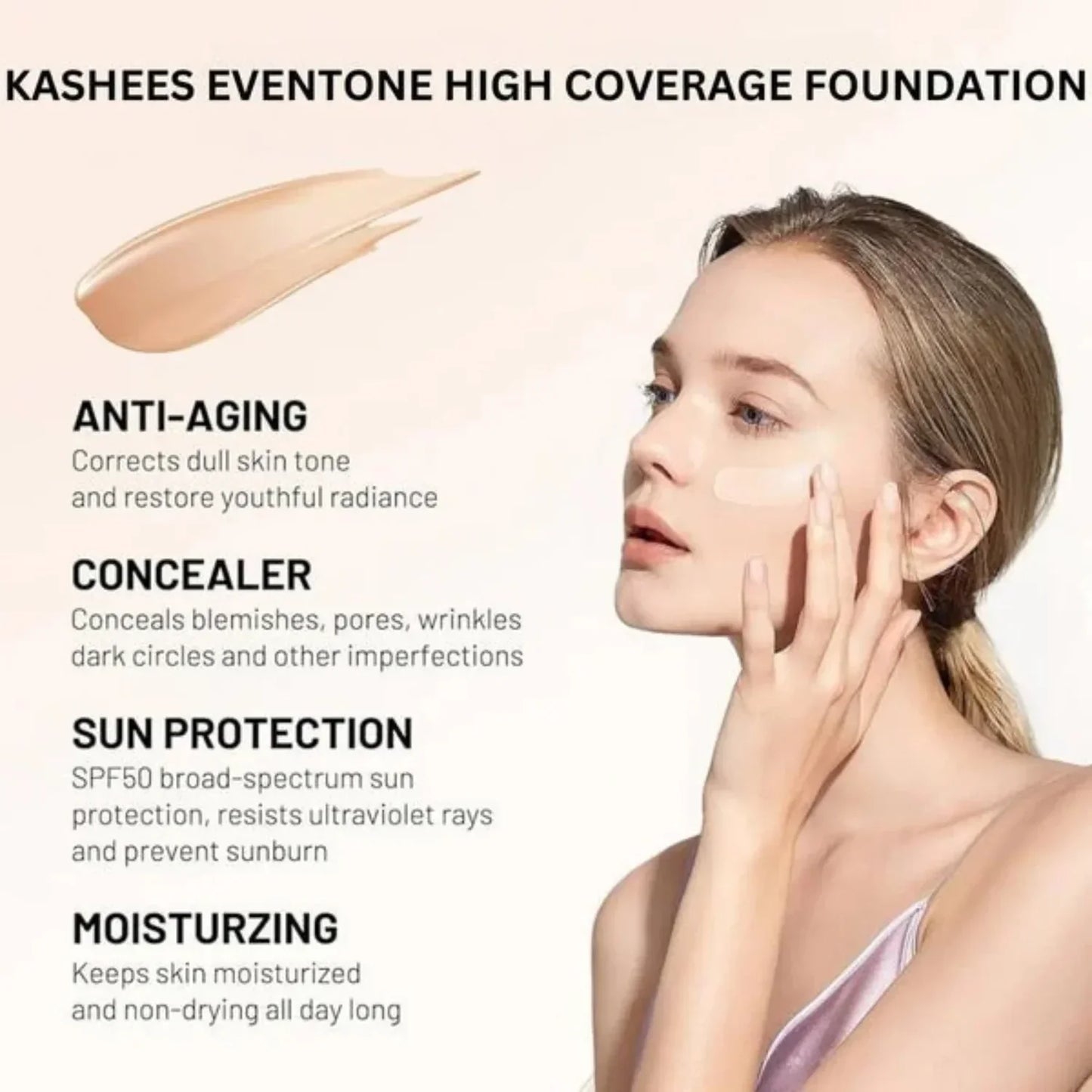 Kashees Eventone High Coverage Liquid Foundation 30ml