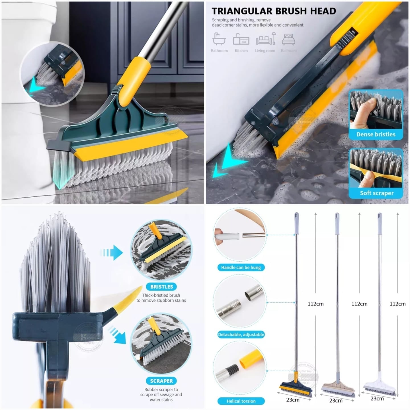 120° Rotatable Head - 2 In 1 Multipurpose Cleaning Brush