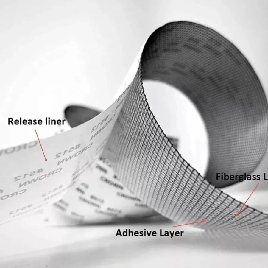 Mesh Roll Tape | Self-Adhesive Window Screen Repair Patch | Anti-Insect Fiberglass