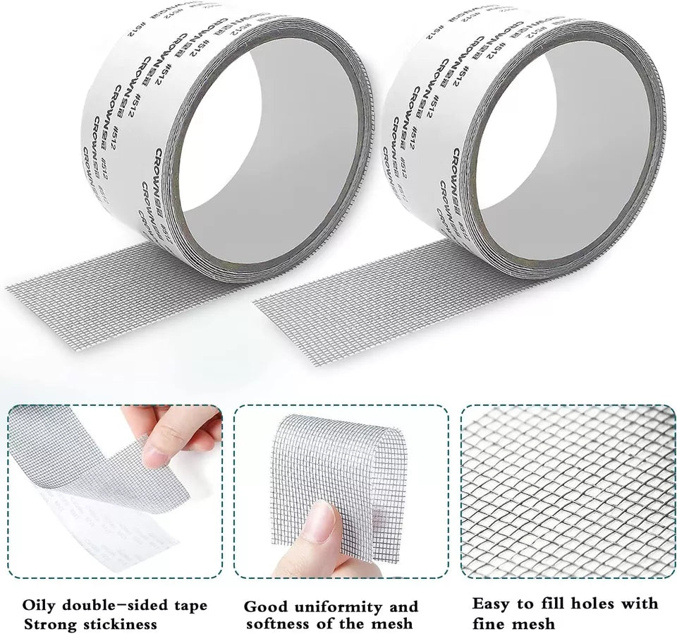 Mesh Roll Tape | Self-Adhesive Window Screen Repair Patch | Anti-Insect Fiberglass