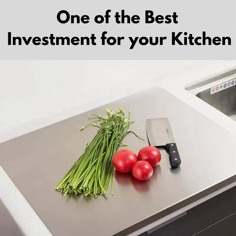 All-in-One Anti-Bacterial, Non-Slip, Stainless Steel Chopping Board