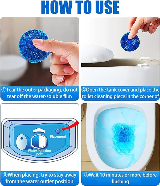 Eco-Friendly Toilet Bowl Cleaner & Deodorizer Tablets (10pcs)