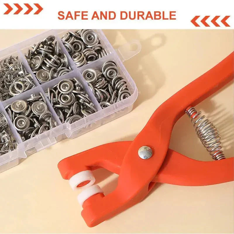 Metal Snap Button Set With Hand Press Plier