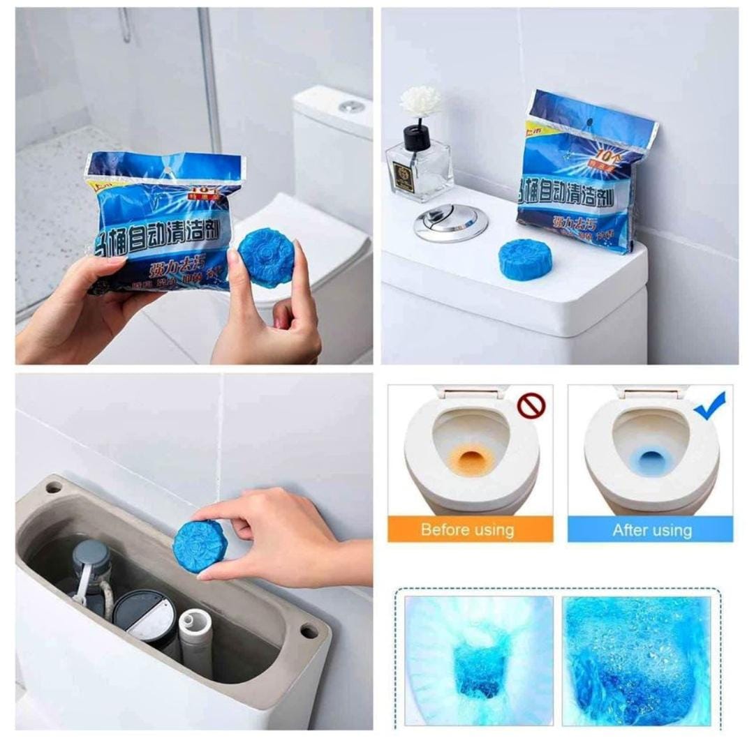 Eco-Friendly Toilet Bowl Cleaner & Deodorizer Tablets (10pcs)