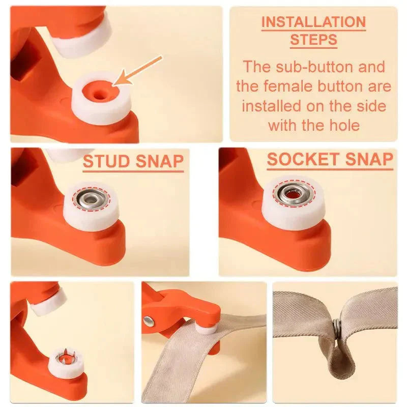 Metal Snap Button Set With Hand Press Plier